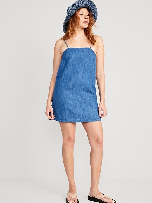 Tie-Strap Jean Mini Cami Shift Dress | Old Navy Tie-Strap Jean Mini Cami Shift Dress | Old Navy