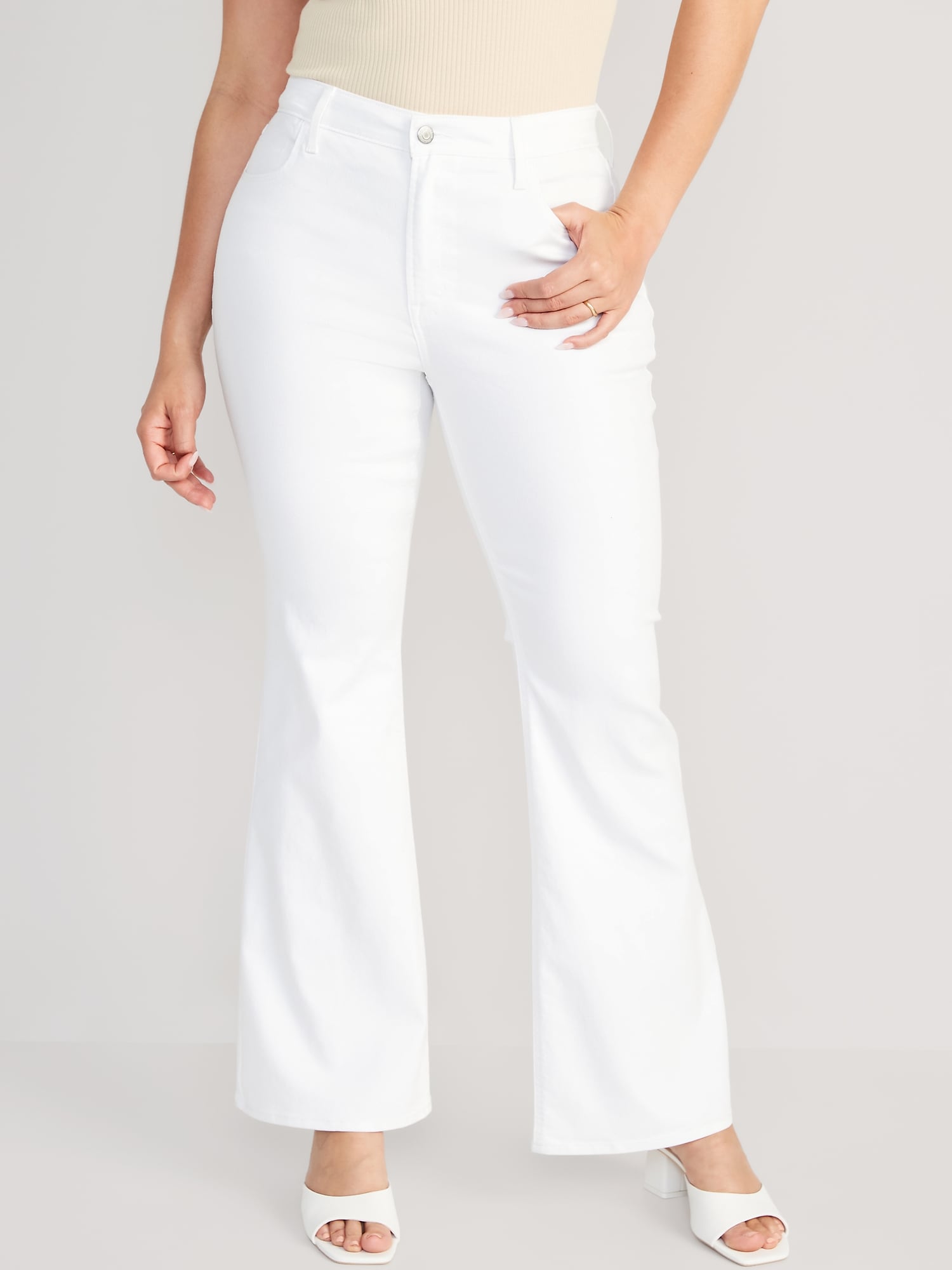 High Waist White Flare Pants, Pants for Women, Office Meeting Pants, White  Formal Pants, Trousers Women - Etsy India