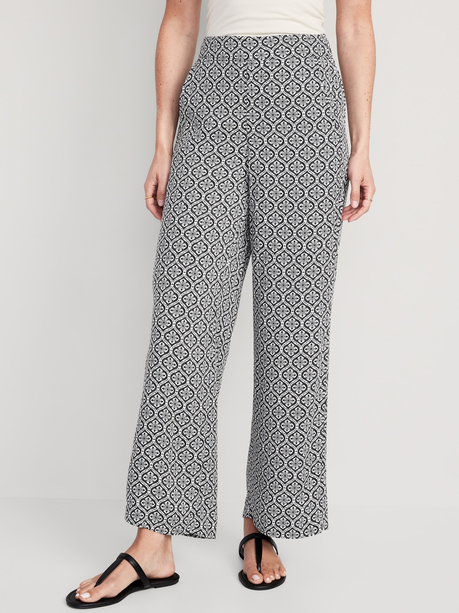 Mid-Rise Pleated Soft Pants | Old Navy
