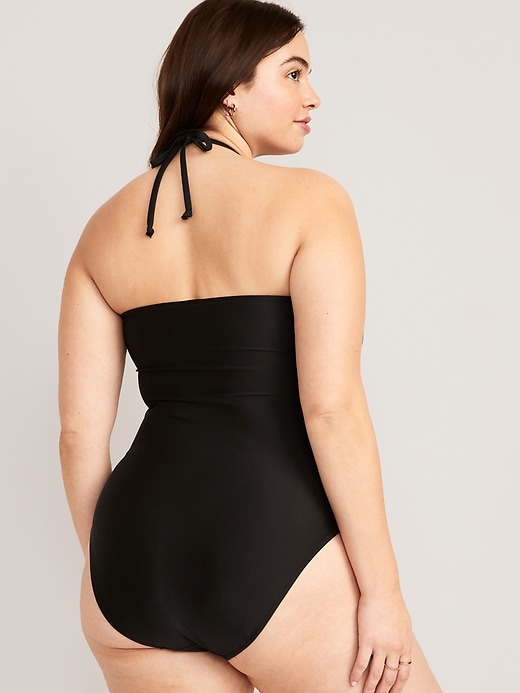 Image number 6 showing, Square-Ring Halter One-Piece Swimsuit