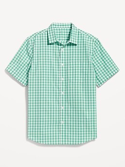 Regular-Fit Everyday Short-Sleeve Gingham Pocket Shirt | Old