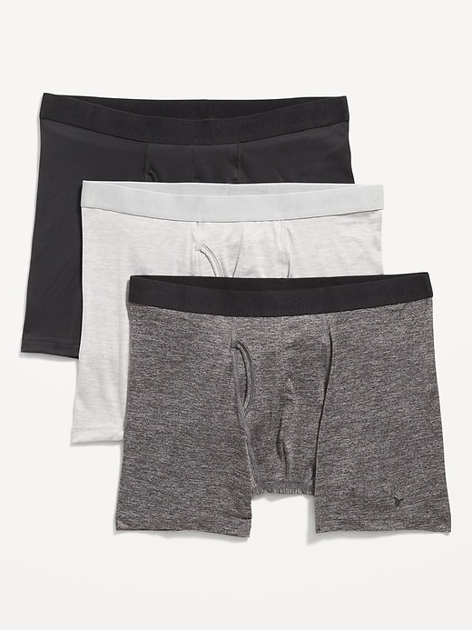 View large product image 1 of 1. Go-Dry Cool Performance Boxer-Brief Underwear 3-Pack -- 5-inch inseam