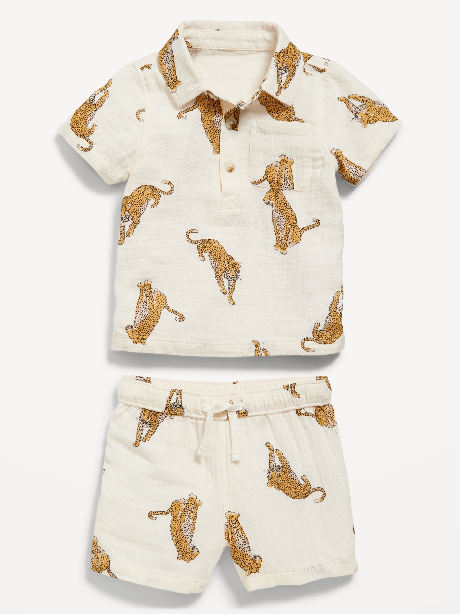 Unisex Textured Double-Weave Shirt & Shorts Set for Baby | Old Navy