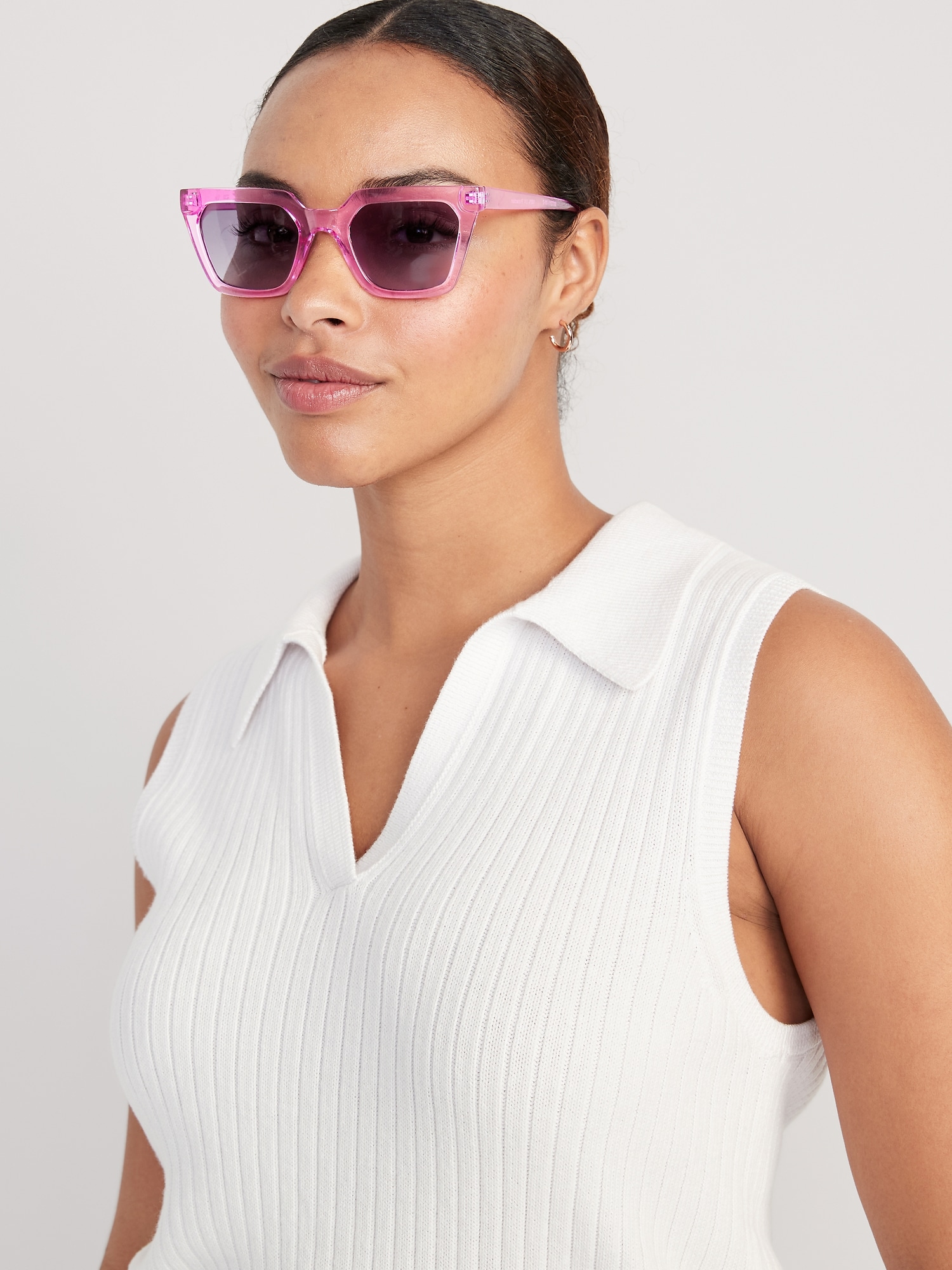 Royal Son Women Oversized Square Sunglasses Transparent Lens (Large) |  Royalson