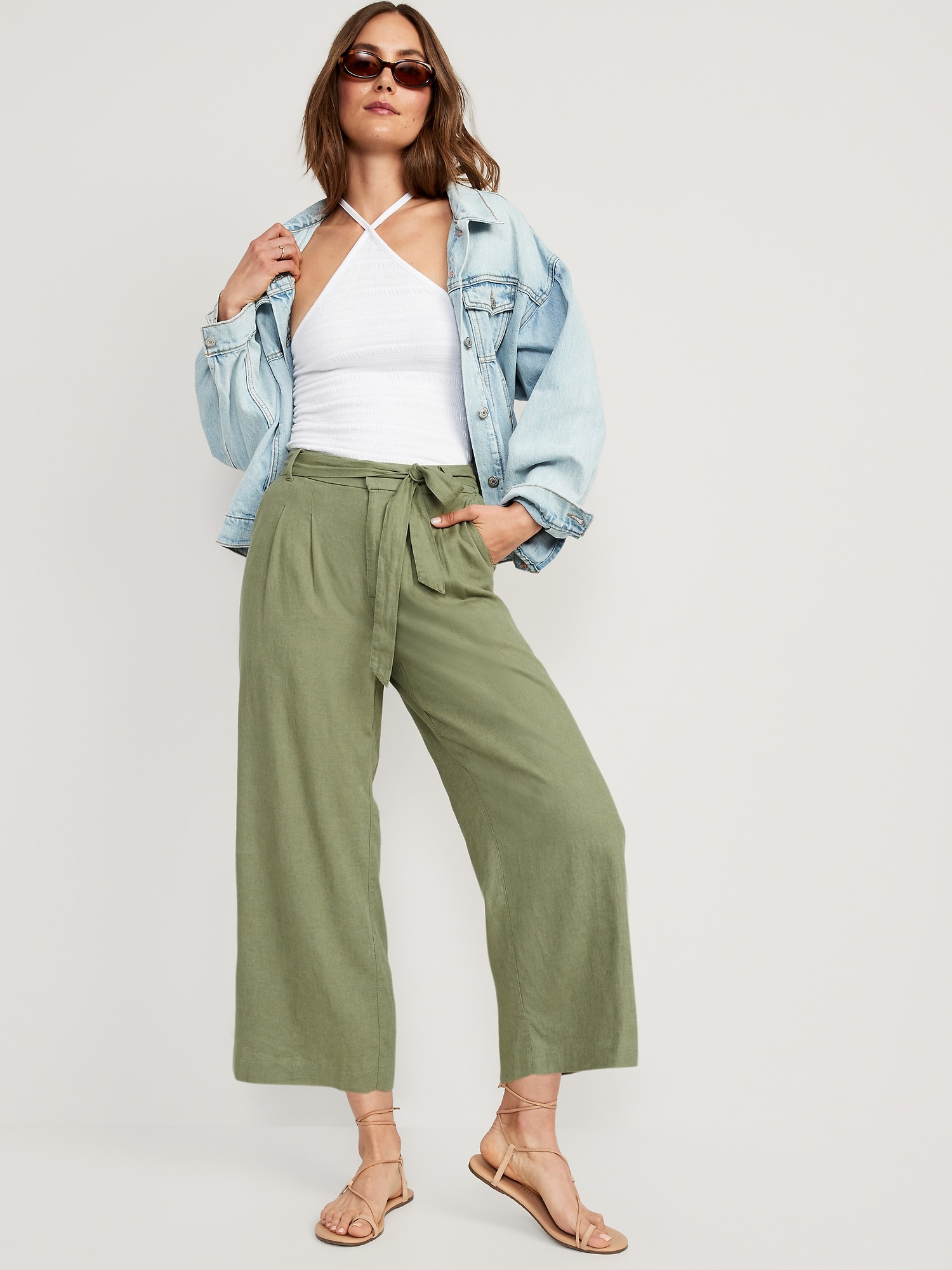 Buy Old Navy High-Waisted Cropped Linen Pants for Women 2024 Online