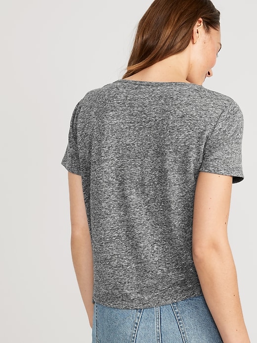 Image number 2 showing, Linen-Blend V-Neck Henley T-Shirt