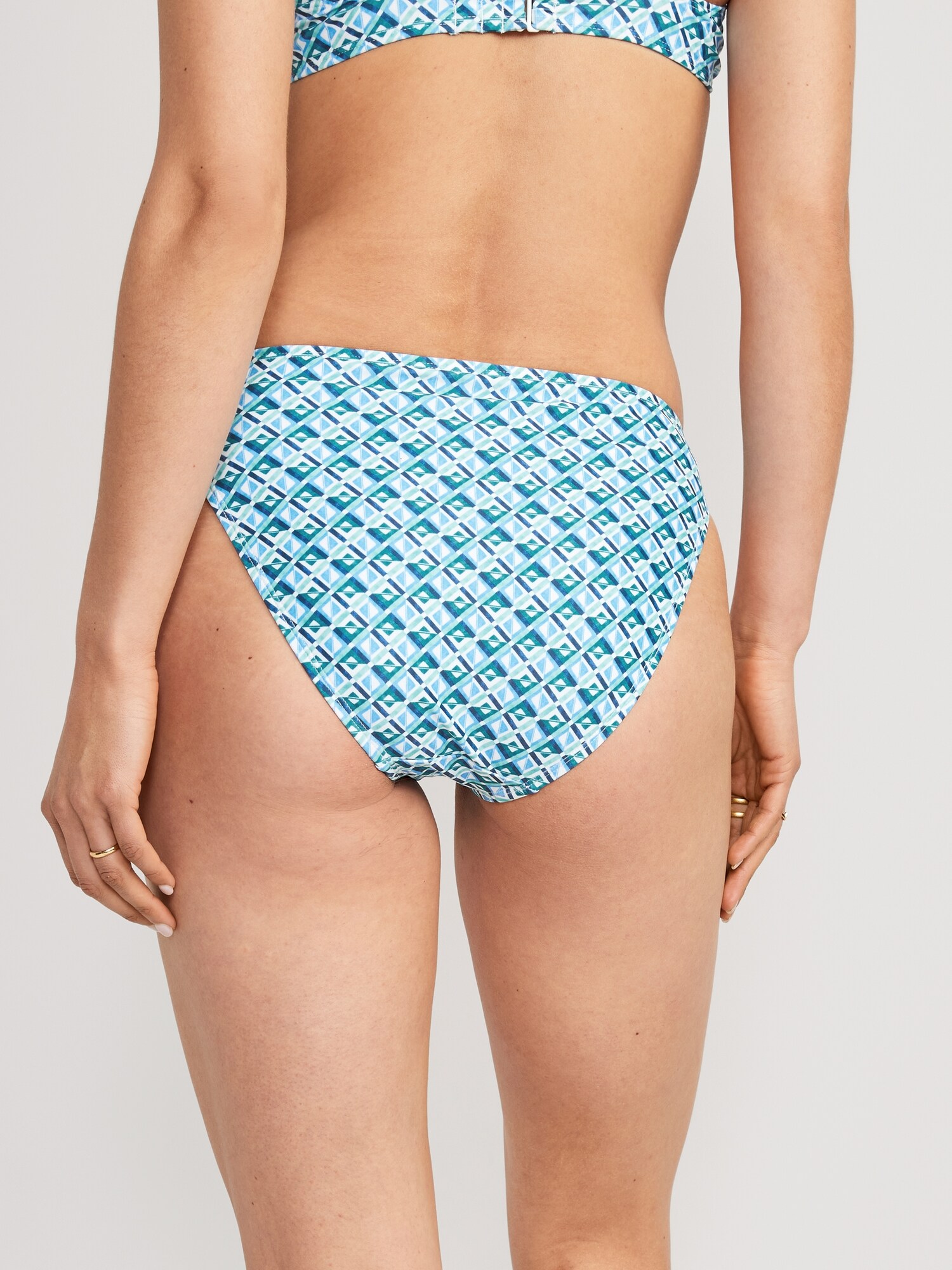 Низ бикини French-Cut, высокая посадка, с принтом — Old Navy, цвет: Синий — фото 2