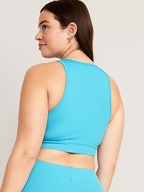 Rib-Knit Zip-Front Longline Bikini Swim Top | Old Navy