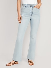 Old Navy Higher High-Rise Off-White Side-Split Flare Jeans for Women -  ShopStyle