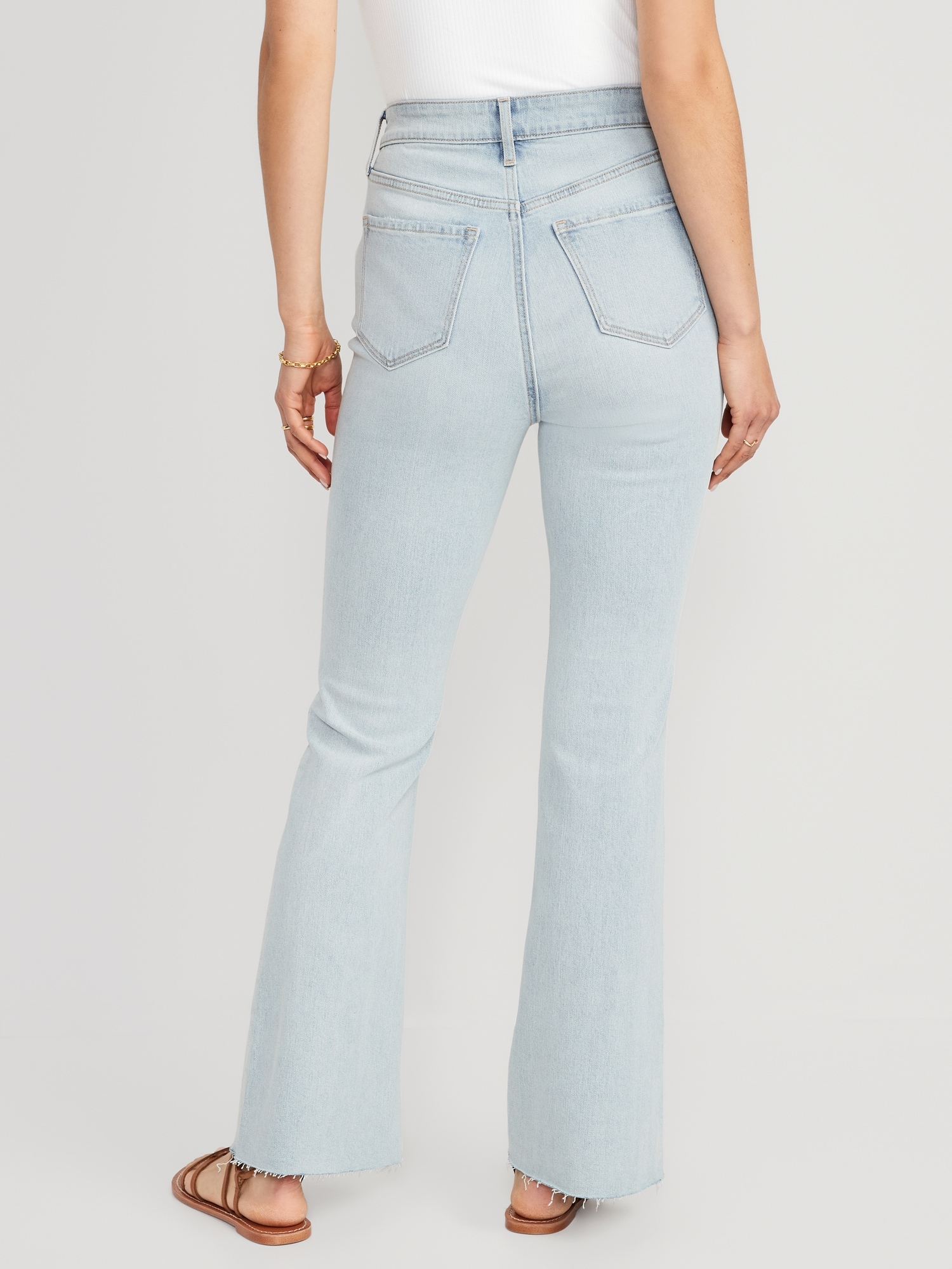 Higher High-Waisted Cut-Off Flare Jeans