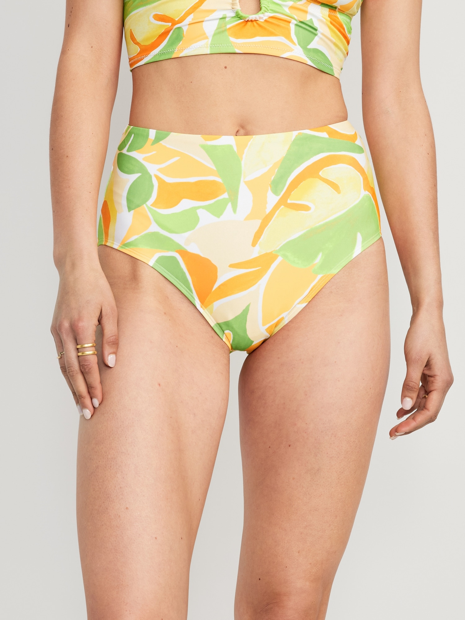 High-Waisted Printed French-Cut Bikini Swim Bottoms for Women