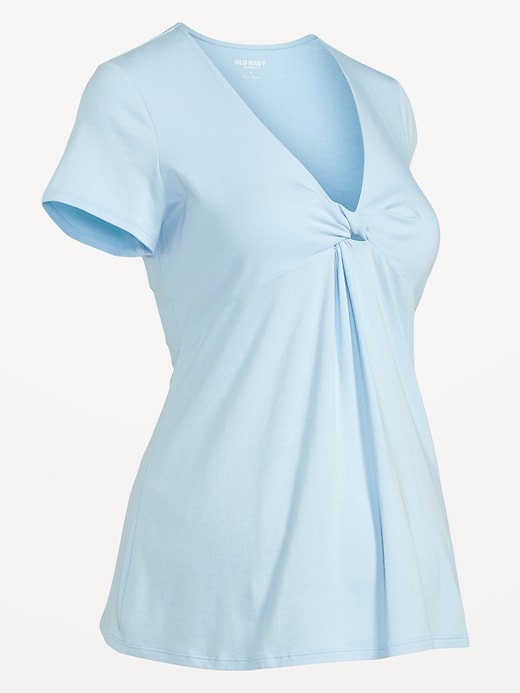 View large product image 2 of 2. Maternity Twist-Front Double-Layer Nursing Top