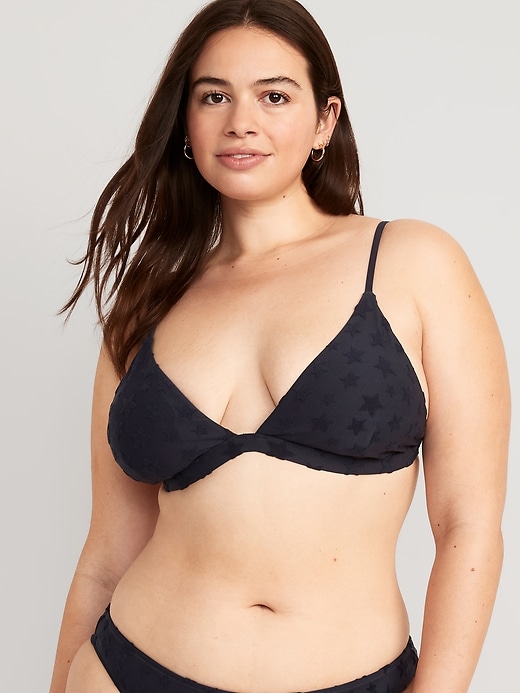 Image number 5 showing, Americana-Print Triangle Bikini Swim Top