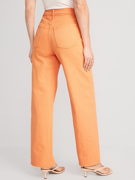 Image number 2 showing, Extra High-Waisted Wide Leg Cut-Off Jeans