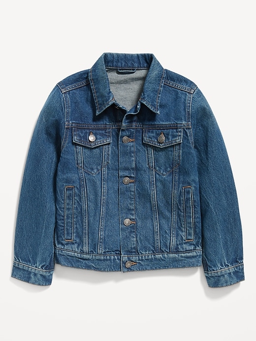 View large product image 2 of 2. Gender-Neutral Cotton Non-Stretch Jean Jacket for Kids