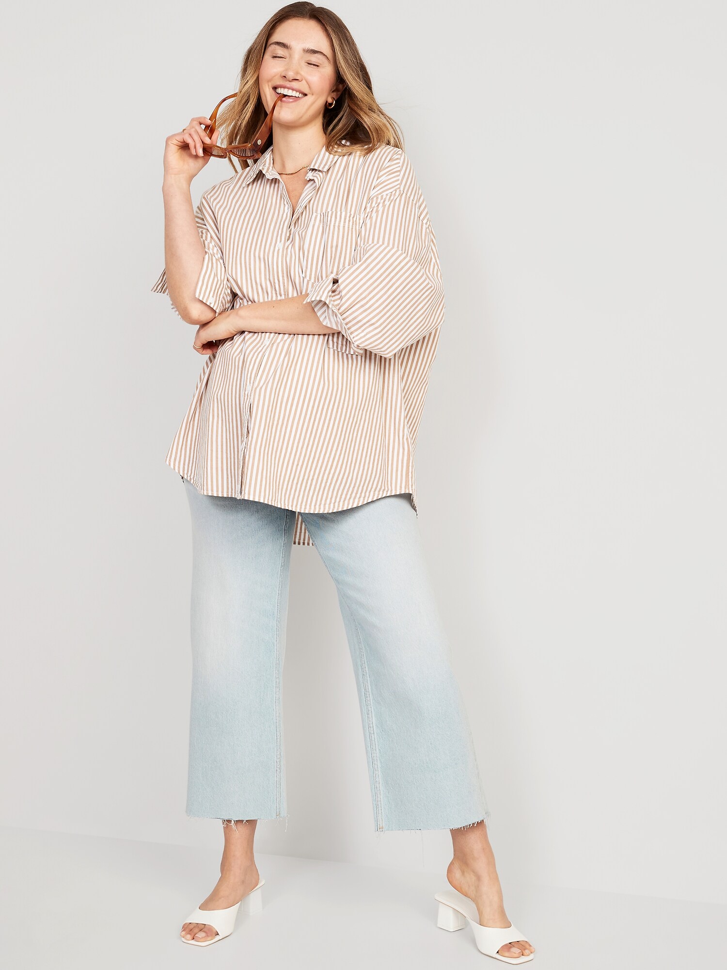 Maternity Full Panel Cropped WideLeg Jeans Old Navy