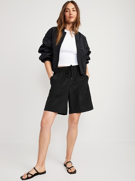 Image number 3 showing, High-Waisted Bermuda Shorts -- 11-inch inseam