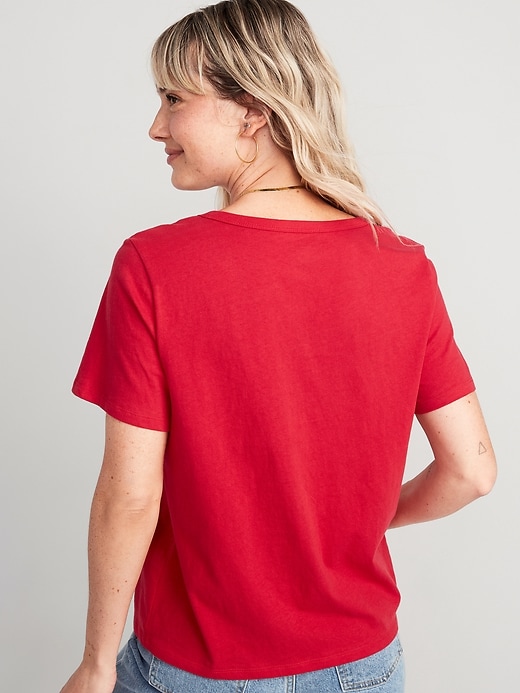 V-Neck Women Navy | Old T-Shirt Slub-Knit for EveryWear
