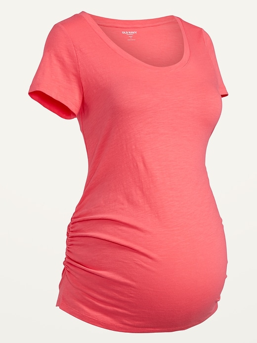View large product image 2 of 2. Maternity EveryWear Slub-Knit Scoop-Neck T-Shirt