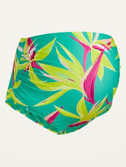 Image number 5 showing, Maternity Rollover-Waist Swim Bottoms