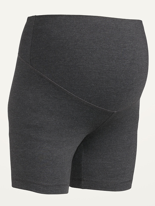 Image number 4 showing, Maternity Full-Panel Biker Shorts -- 6-inch inseam