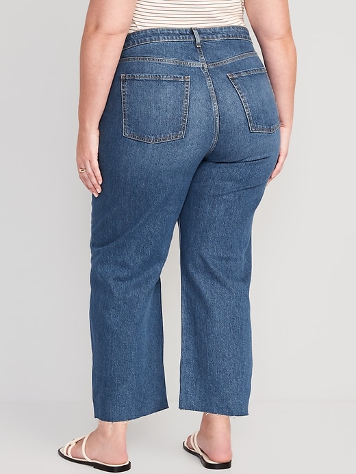 Extra High-Waisted Cropped Cut-Off Wide-Leg Jeans | Old Navy