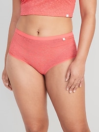 View large product image 5 of 8. High-Waisted Lace Bikini Underwear