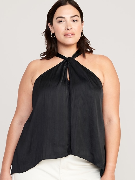 Image number 7 showing, Sleeveless Satin Twist-Front Top
