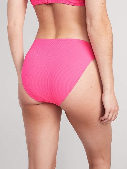 Image number 2 showing, High-Waisted French-Cut Ribbed Bikini Swim Bottoms
