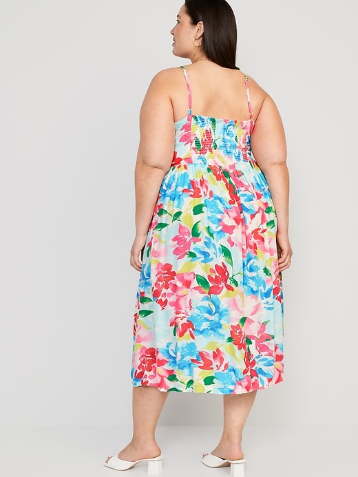 old navy midi cami dress Waist-Defined Smocked Tiered Midi Cami Dress