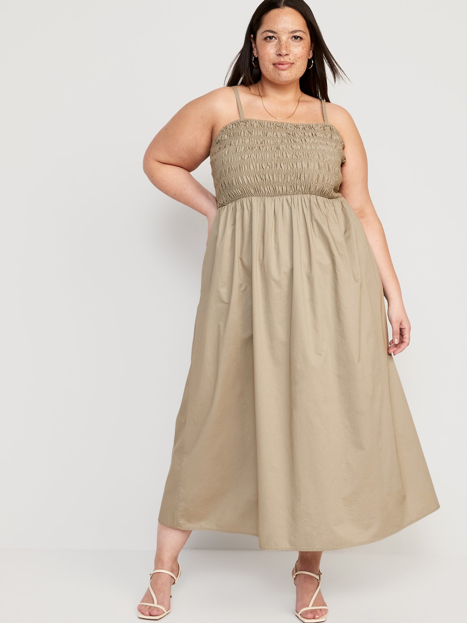 Fit & Flare Smocked Midi Cami Dress | Old Navy