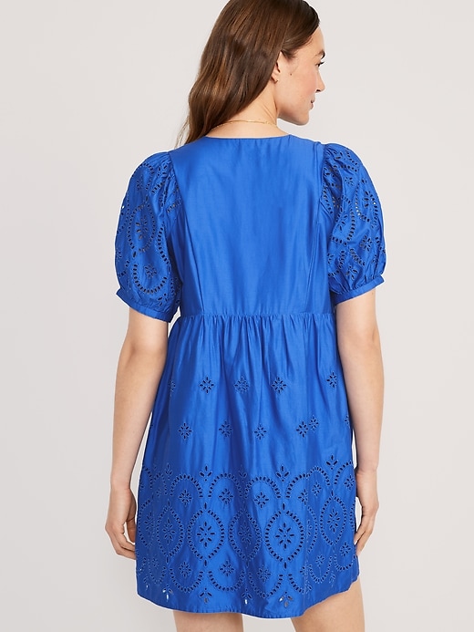 V-Neck Eyelet Mini Dress | Old Navy