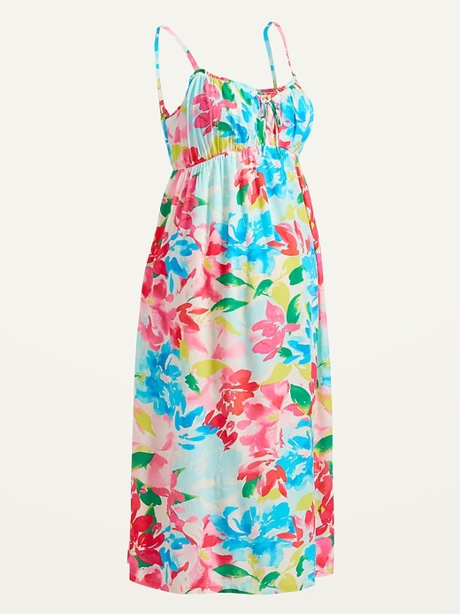 Maternity Fit & Flare Sleeveless Floral Midi Dress | Old Navy