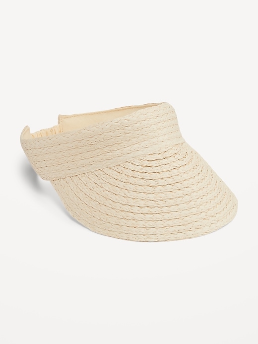 View large product image 1 of 2. Straw Sun Visor for Women