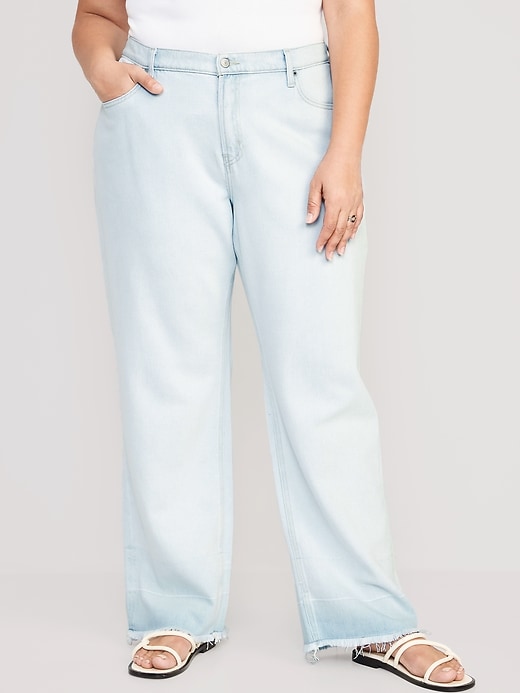 Image number 6 showing, Mid-Rise Baggy Straight Released-Hem Jeans