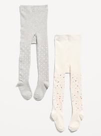 View large product image 3 of 3. 2-Pack Soft-Knit Tights for Toddler Girls & Baby