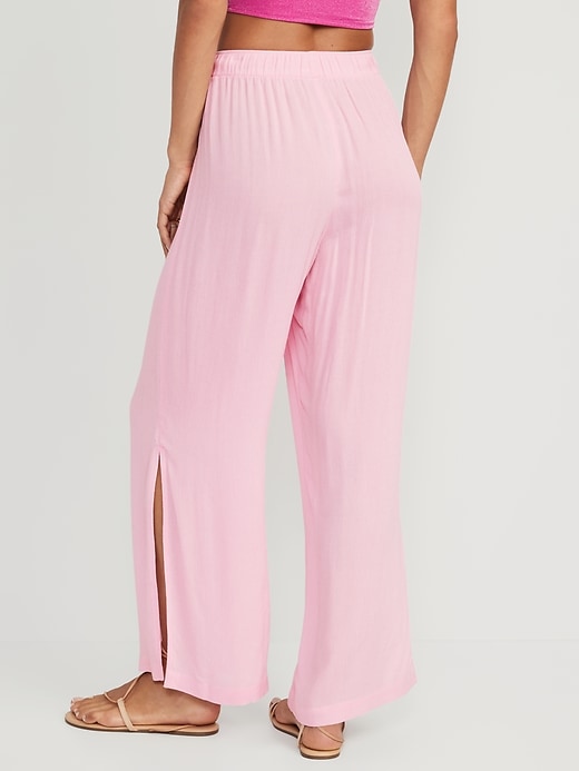 High-Waisted Lightweight Wide-Leg Cover-Up Pants