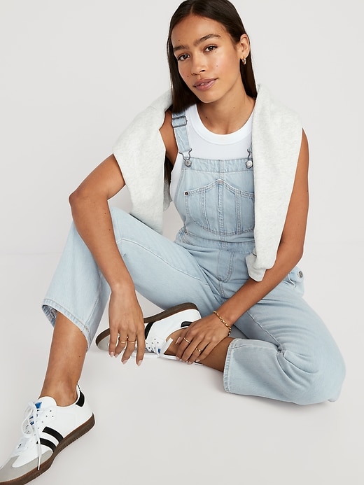 Image number 3 showing, Slouchy Straight Ankle Jean Overalls