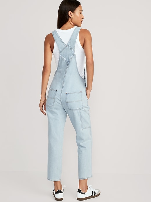 Image number 2 showing, Slouchy Straight Ankle Jean Overalls