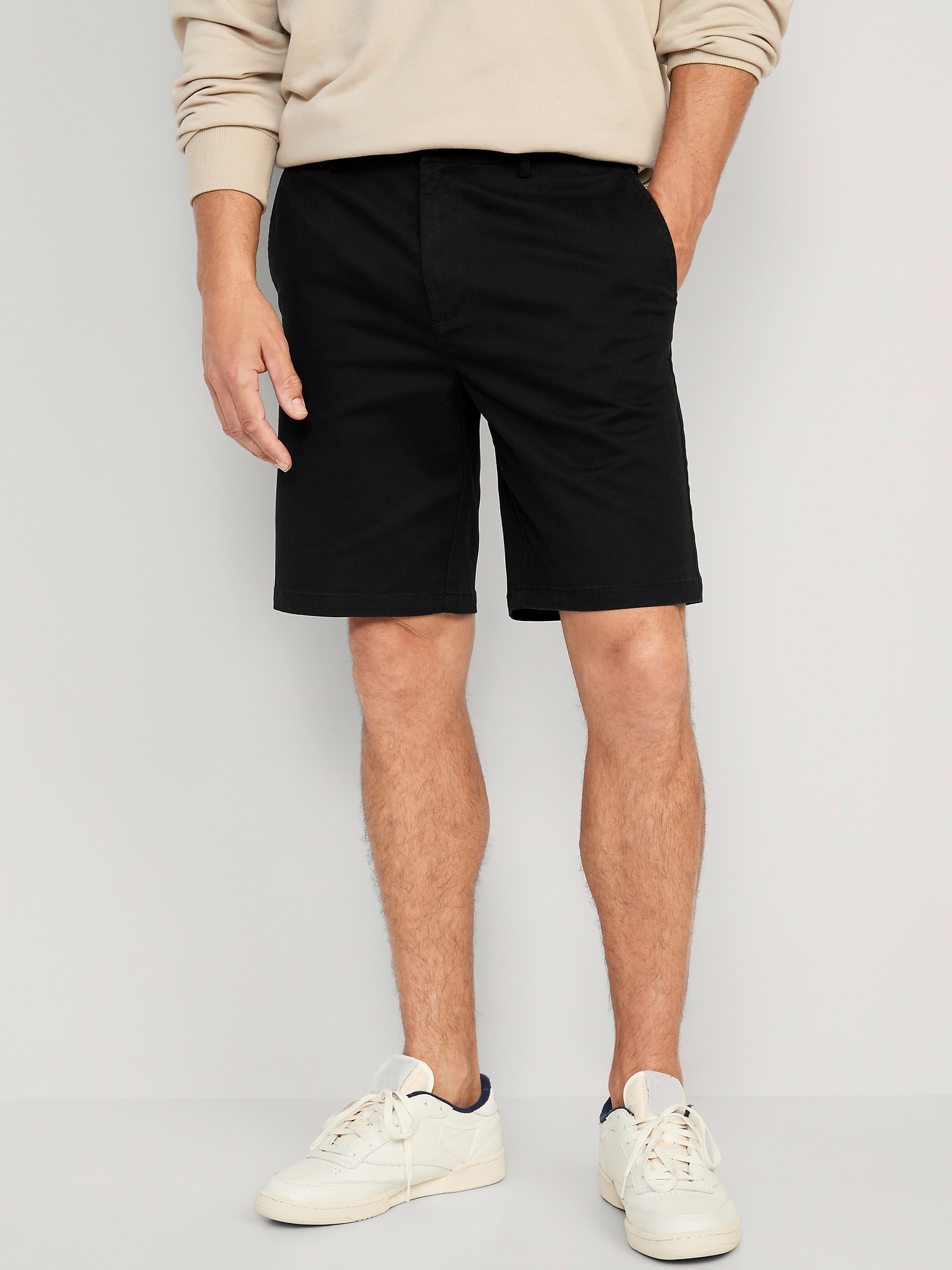 Old Navy Slim Built-In Flex Rotation Chino Shorts for Men -- 9-inch inseam black. 1
