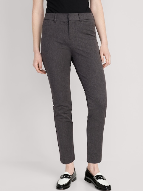 High-Waisted Pixie Skinny Ankle Pants - Dark Heathered Gray