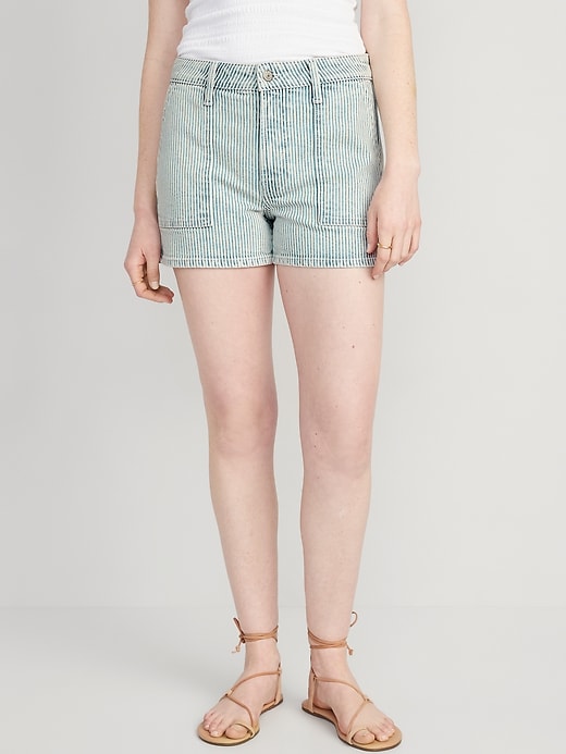 Image number 1 showing, High-Waisted OG Straight Utility Shorts -- 3-inch inseam