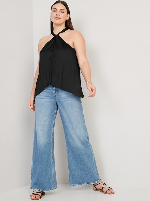 Image number 3 showing, Sleeveless Satin Twist-Front Top