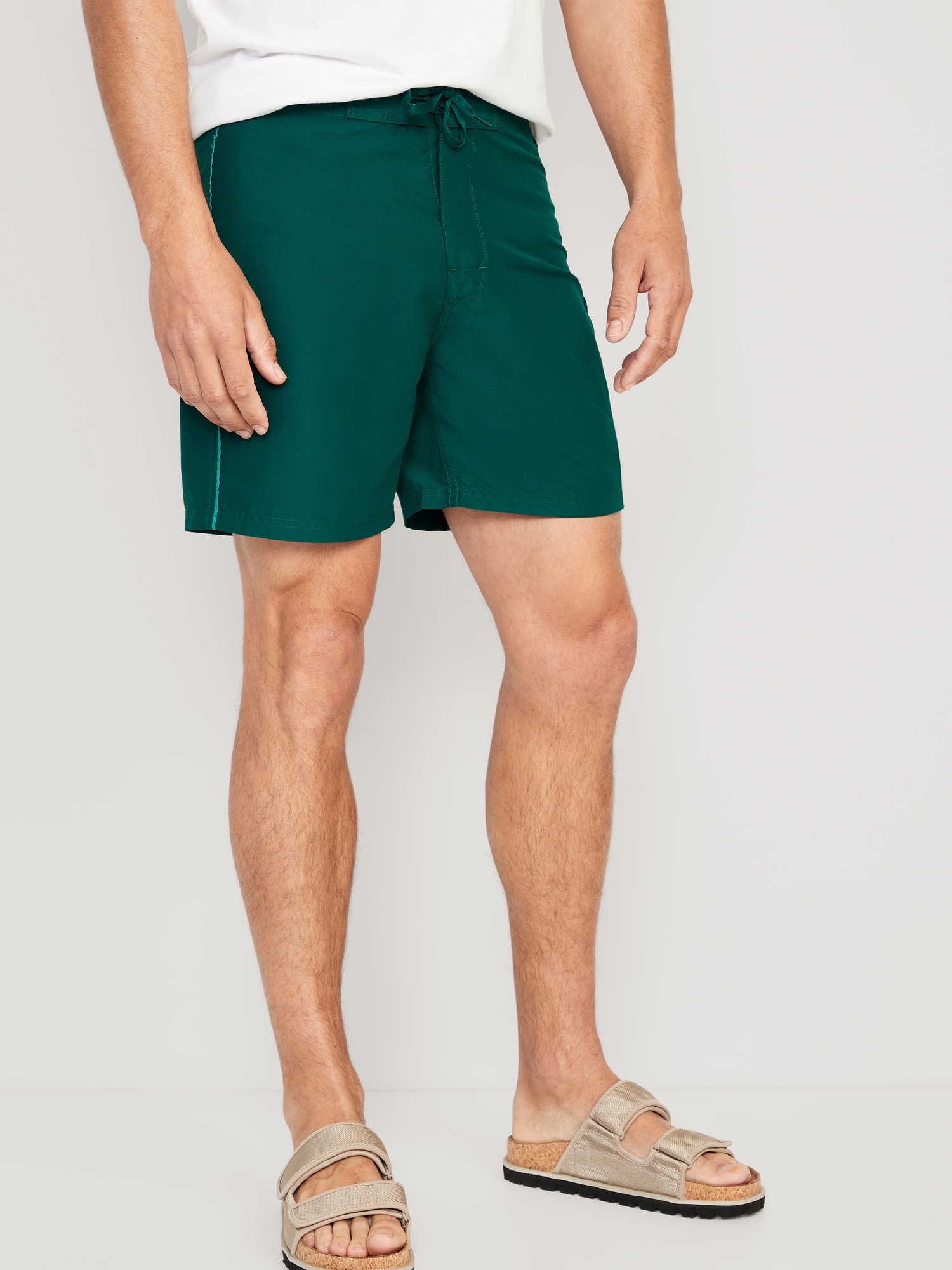 Old Navy Solid Board Shorts for Men -- 6-inch inseam green. 1