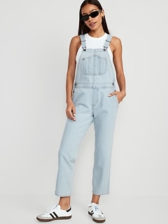 Slouchy Straight Ankle-Length Jean Overalls for Women | Old Navy