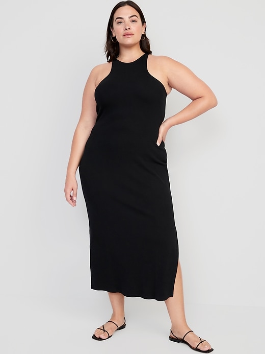 Image number 6 showing, Fitted High-Neck Rib-Knit Maxi Dress