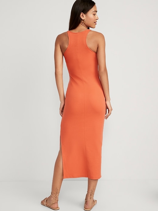 Image number 2 showing, Fitted High-Neck Rib-Knit Maxi Dress
