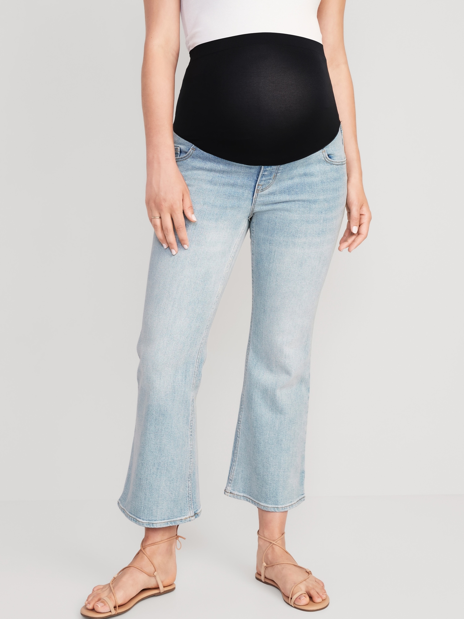 Bootcut Panel Maternity Jeans | Old Navy