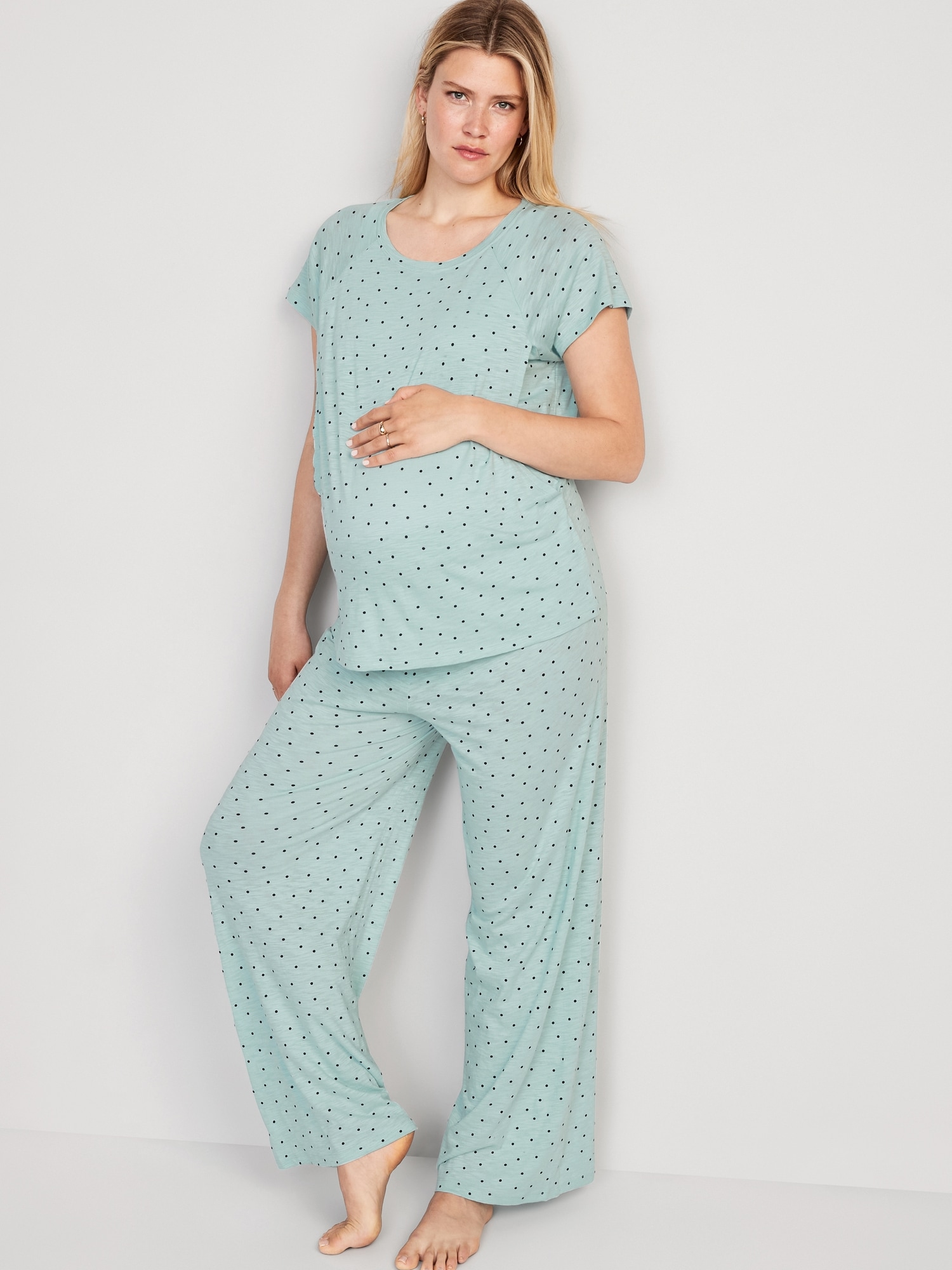 Old Navy Maternity Rollover-Waist Wide-Leg Pajama Pants