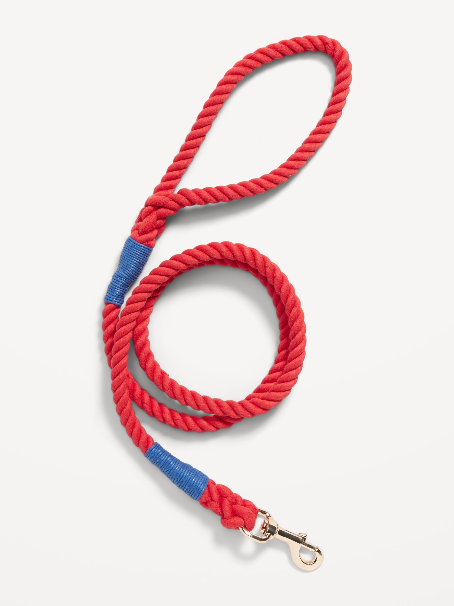 Old Navy Braided Rope Leash for Pets red. 1